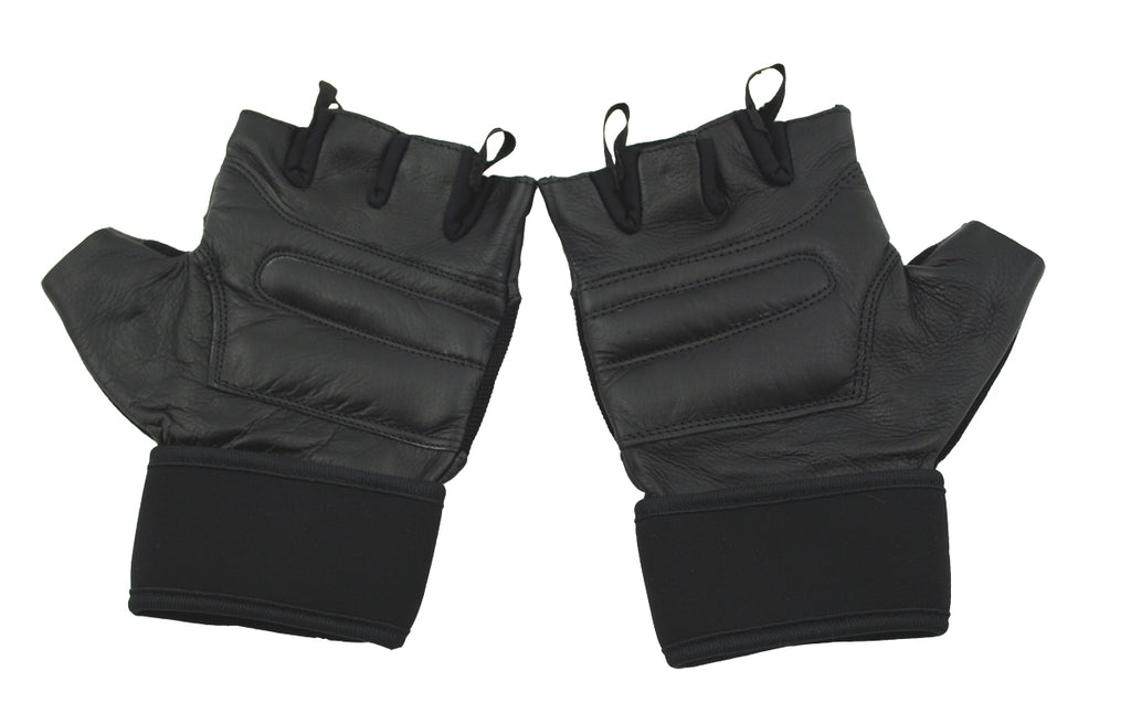 Leder Kraftsport Handschuhe Fitness Sport Bodybuilding Fingerlos S-XXL  G17