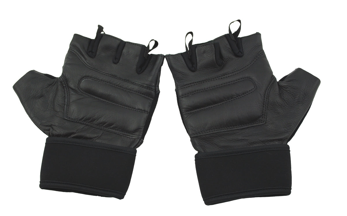 Leder Kraftsport Handschuhe Fitness Sport Bodybuilding Fingerlos S-XXL  G17