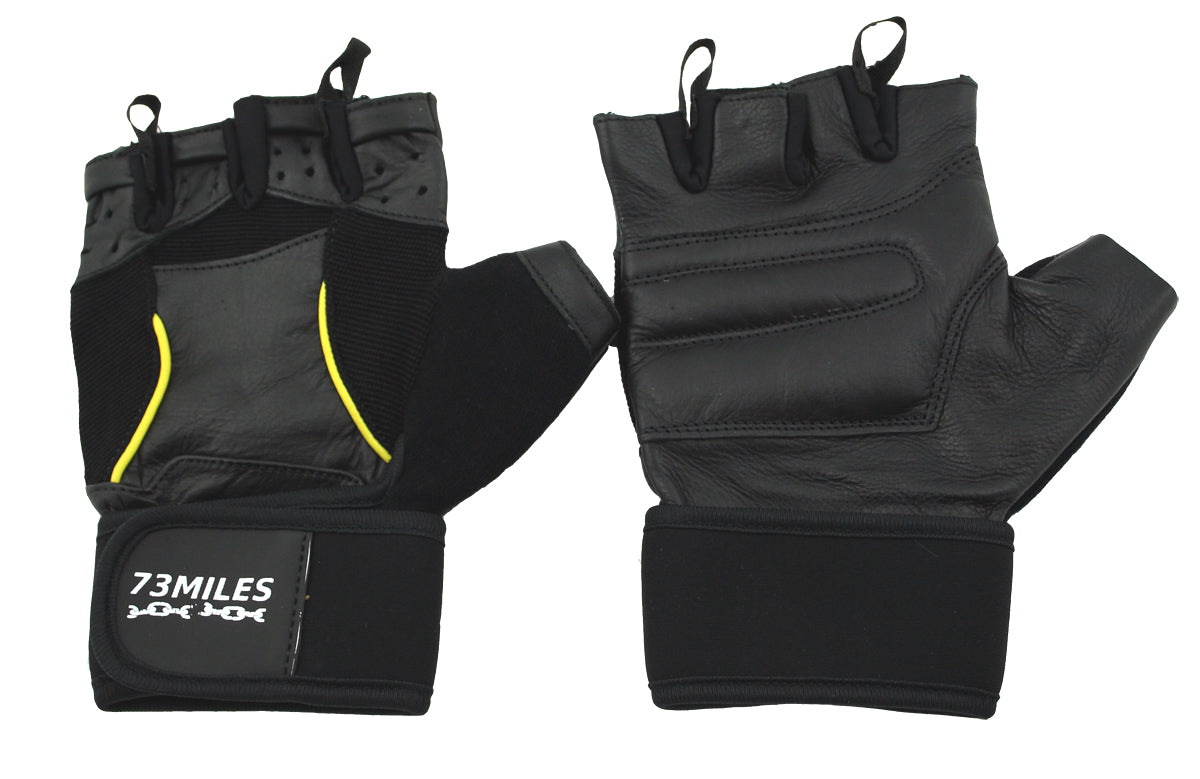 Leder Kraftsport Handschuhe Fitness Sport Bodybuilding Fingerlos S-XXL  G17