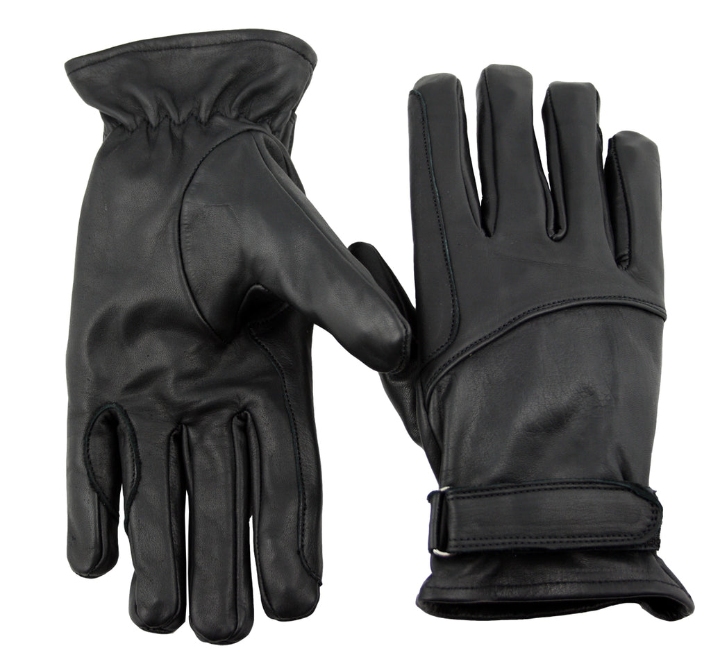 Leder Western Biker Reithandschuhe Schwarz S - 2XL