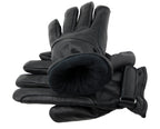 Leder  Western Biker Reithandschuhe gefüttert Schwarz S-2XL