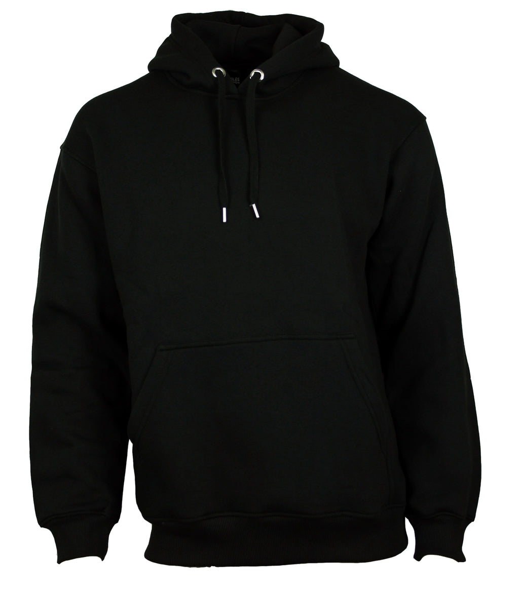 Hoodie Kapuzenpullover Baumwolle schwarz Größen S bis 4XL