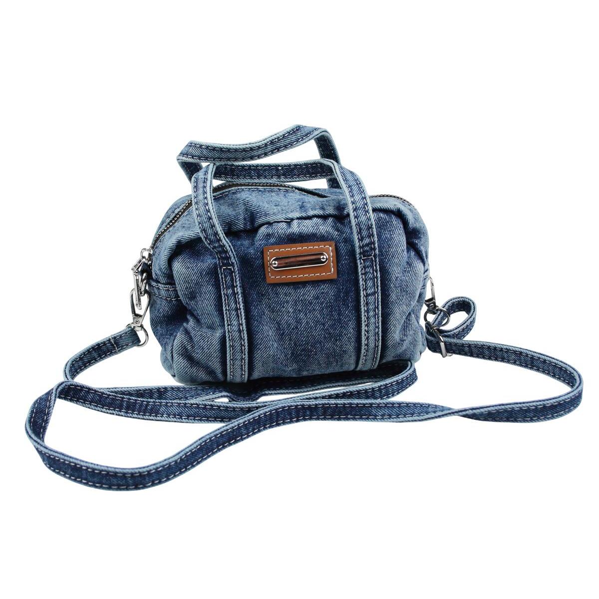Kleine Damen Jeans Handtasche Denim Schultertasche Crossbody Tasche Blau JT11