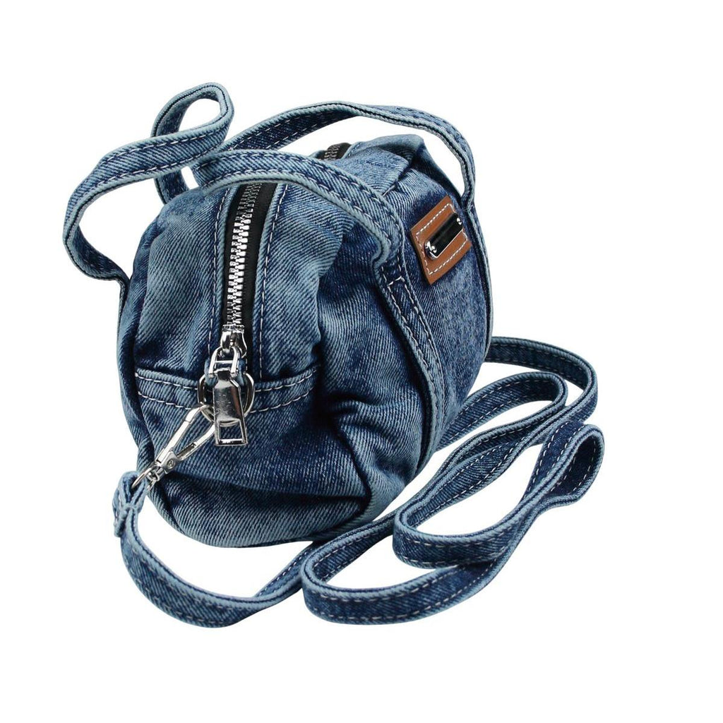 Kleine Damen Jeans Handtasche Denim Schultertasche Crossbody Tasche Blau JT11