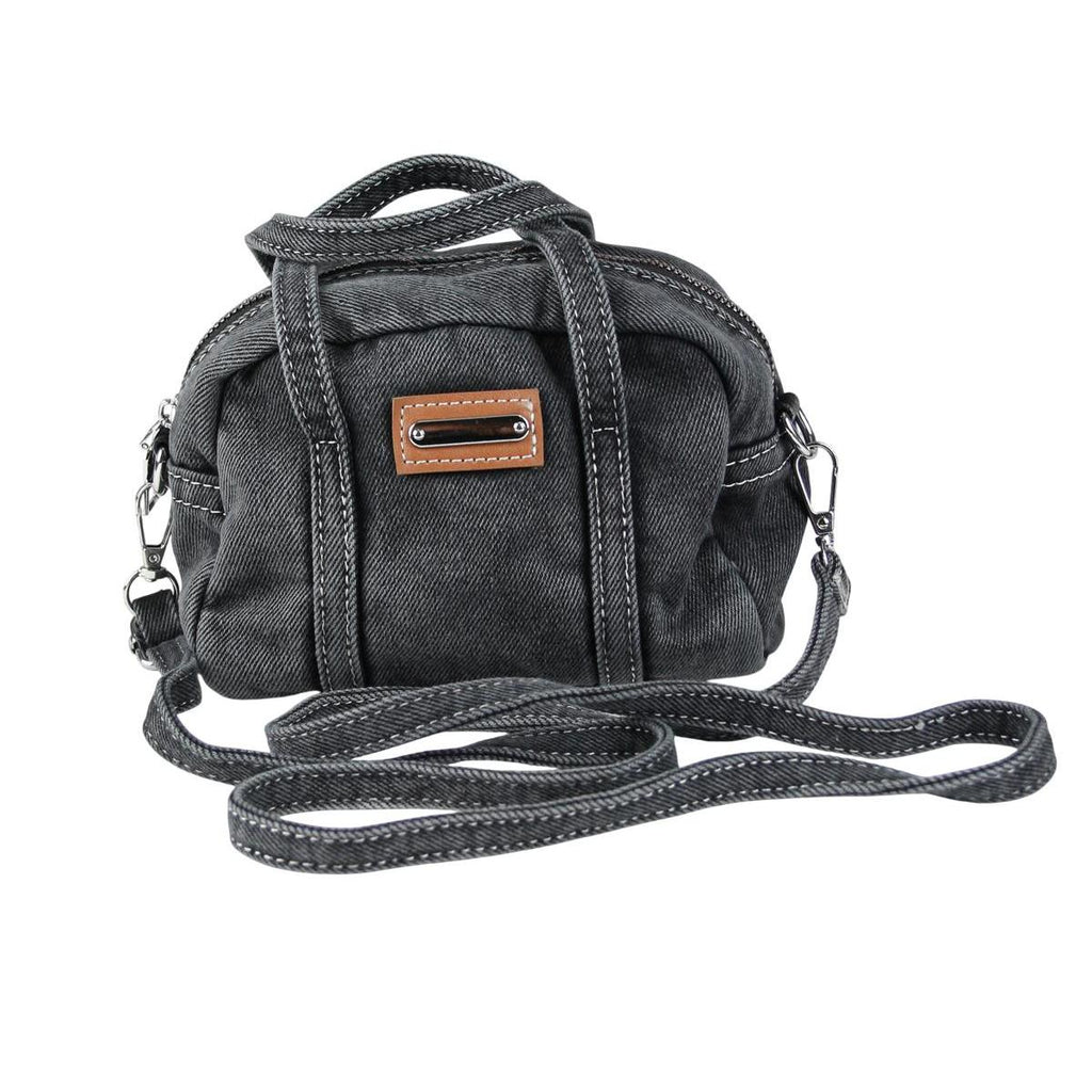 Kleine Damen Jeans Handtasche Denim Schultertasche Crossbody Tasche schwarz JT10
