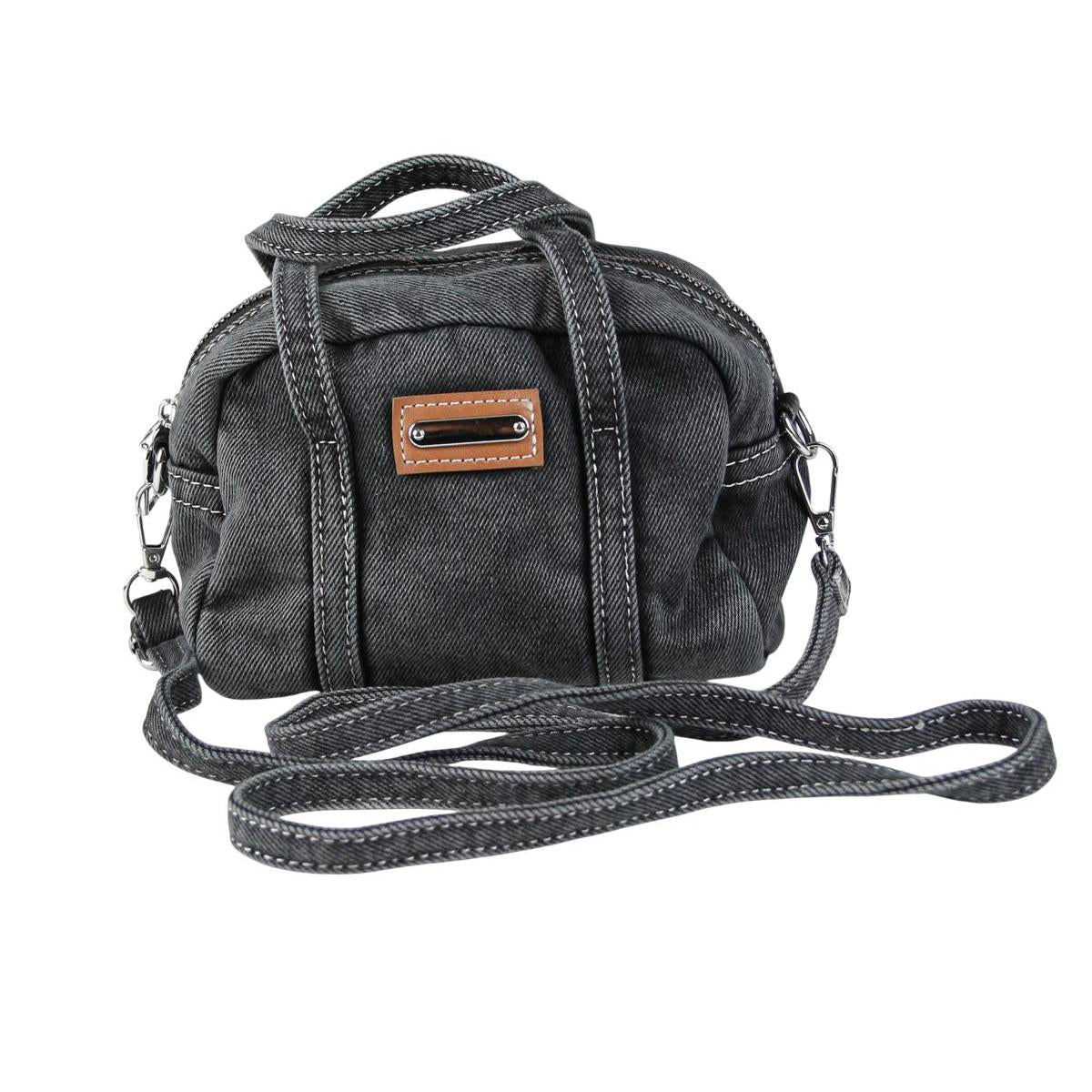 Kleine Damen Jeans Handtasche Denim Schultertasche Crossbody Tasche schwarz JT10