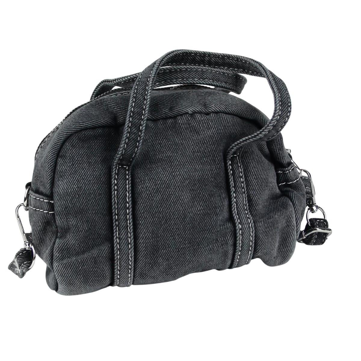 Kleine Damen Jeans Handtasche Denim Schultertasche Crossbody Tasche schwarz JT10