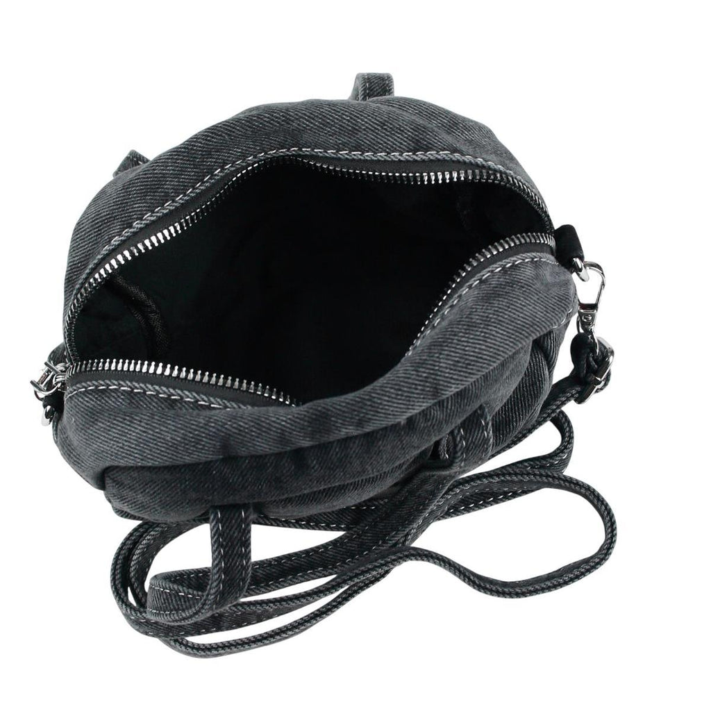 Kleine Damen Jeans Handtasche Denim Schultertasche Crossbody Tasche schwarz JT10