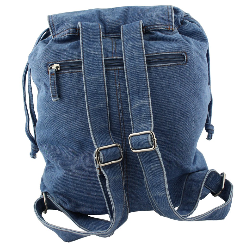 Jeans Rucksack Blau mit Kristall-Glassteinen – Strass Rucksack S21