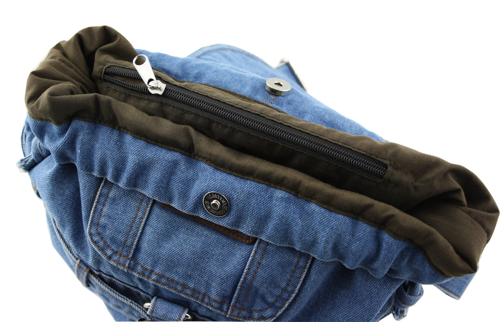Jeans Rucksack Blau mit Kristall-Glassteinen – Strass Rucksack S21