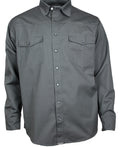 Freizeit Jeans Hemd Herren Baumwolle Grau Druckknöpfe in Hemdfarbe S bis 4XL