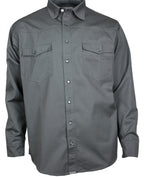 Freizeit Jeans Hemd Herren Baumwolle Grau Druckknöpfe in Hemdfarbe S bis 4XL
