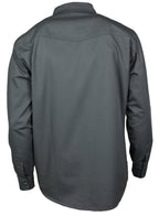 Freizeit Jeans Hemd Herren Baumwolle Grau Druckknöpfe in Hemdfarbe S bis 4XL