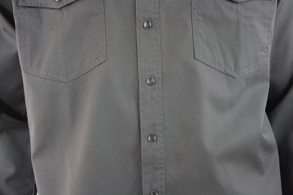 Freizeit Jeans Hemd Herren Baumwolle Grau Druckknöpfe in Hemdfarbe S bis 4XL