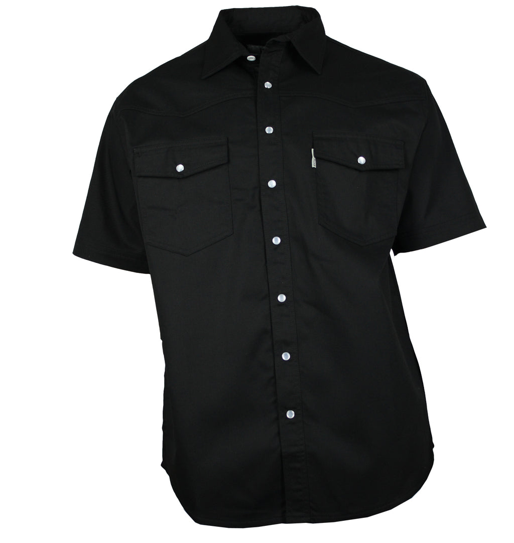 Herren Freizeit Hemd Kurzarm Baumwolle schwarz  Größe S - 4XL