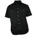 Herren Freizeit Hemd Kurzarm Baumwolle schwarz  Größe S - 4XL