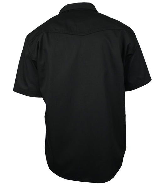 Herren Freizeit Hemd Kurzarm Baumwolle schwarz  Größe S - 4XL