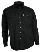 Freizeit Hemd Herren Baumwolle schwarz Druckknöpfe S-4XL