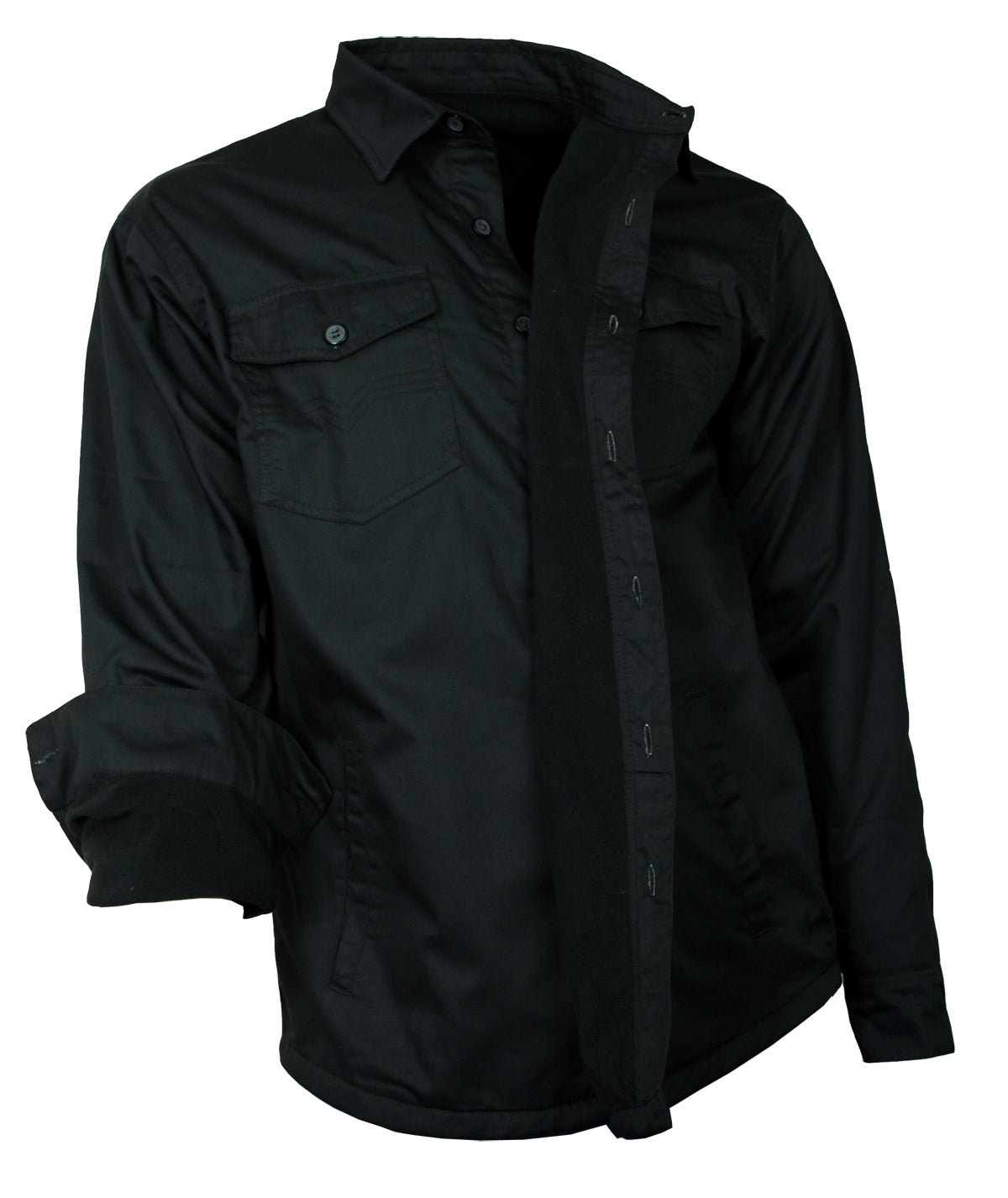 Freizeit Arbeits Hemd gefüttert Herren Jacke Fleece schwarz S-4XL