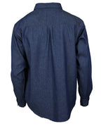 Freizeit Jeans Hemd Herren Baumwolle Blau Druckknöpfe S bis 4XL