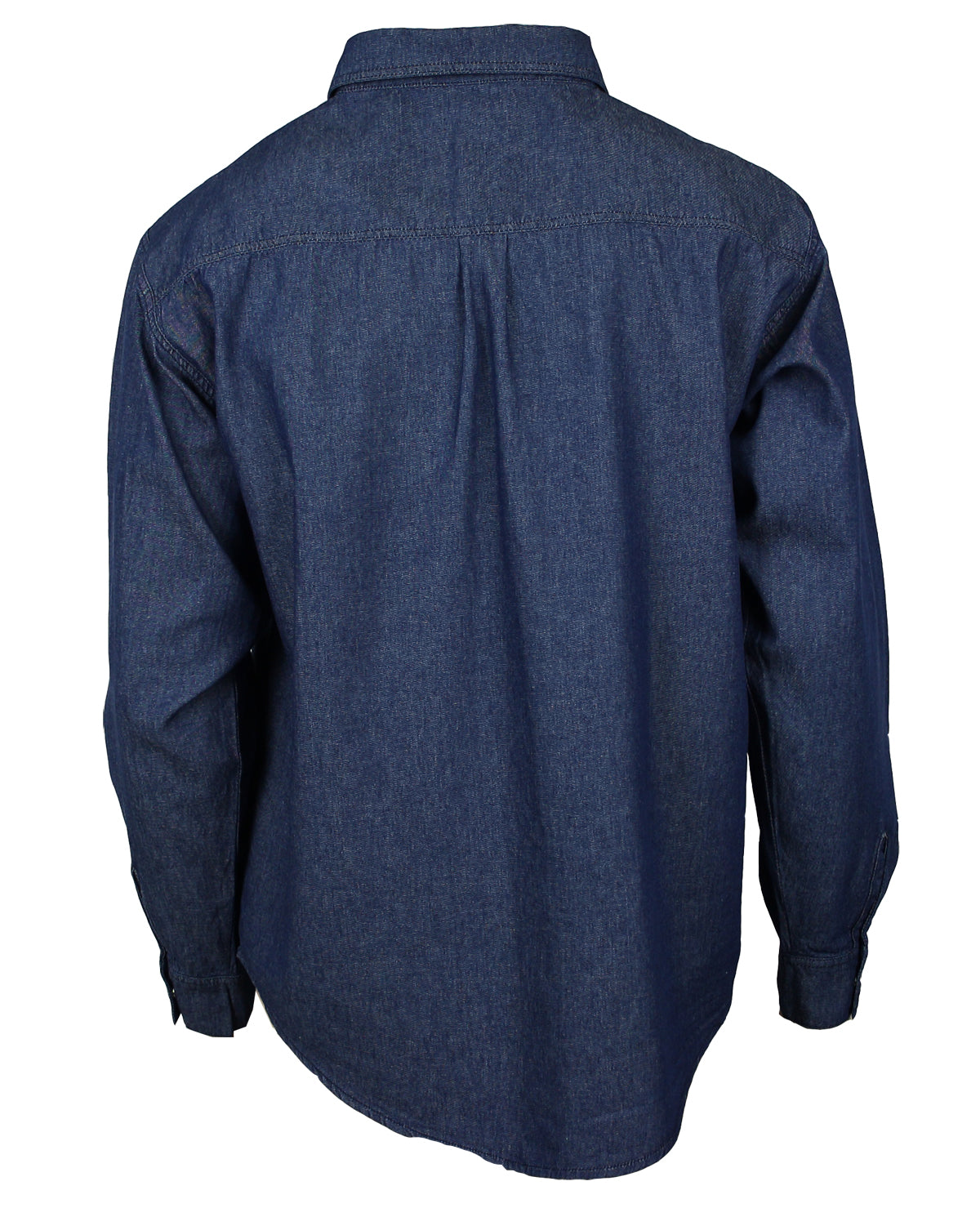 Freizeit Jeans Hemd Herren Baumwolle Blau Druckknöpfe S bis 4XL