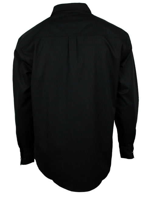 Freizeit Hemd Herren Baumwolle schwarz Druckknöpfe in Hemdfarbe S-5XL