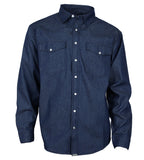 Freizeit Jeans Hemd Herren Baumwolle Blau Druckknöpfe S bis 4XL