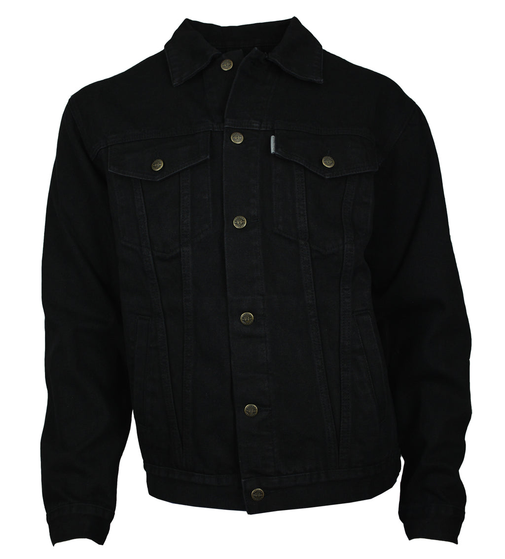 Jeansjacke Herren Denim Baumwolle Jacke Schwarz S bis 4XL