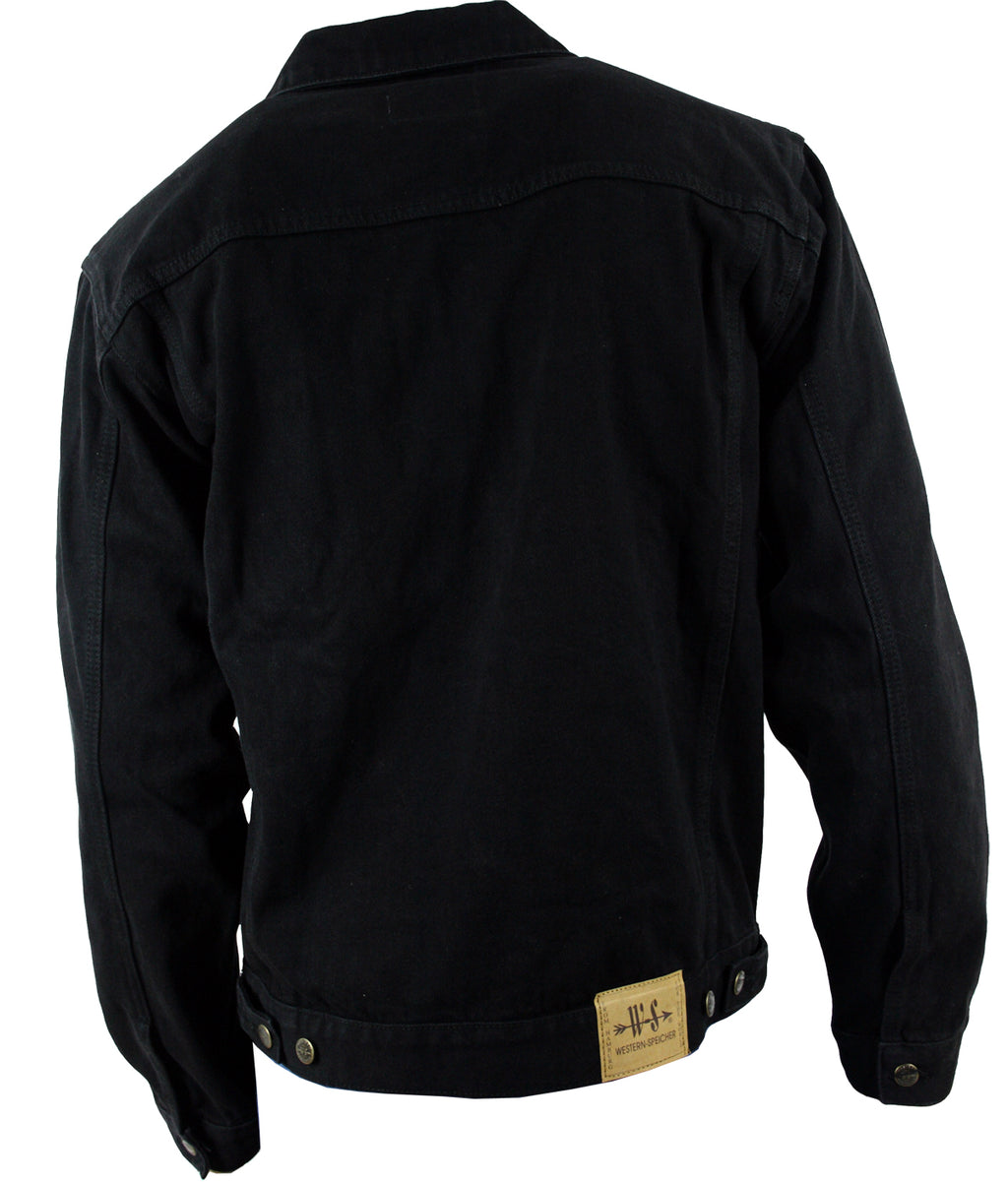 Jeansjacke Herren Denim Baumwolle Jacke Schwarz S bis 4XL