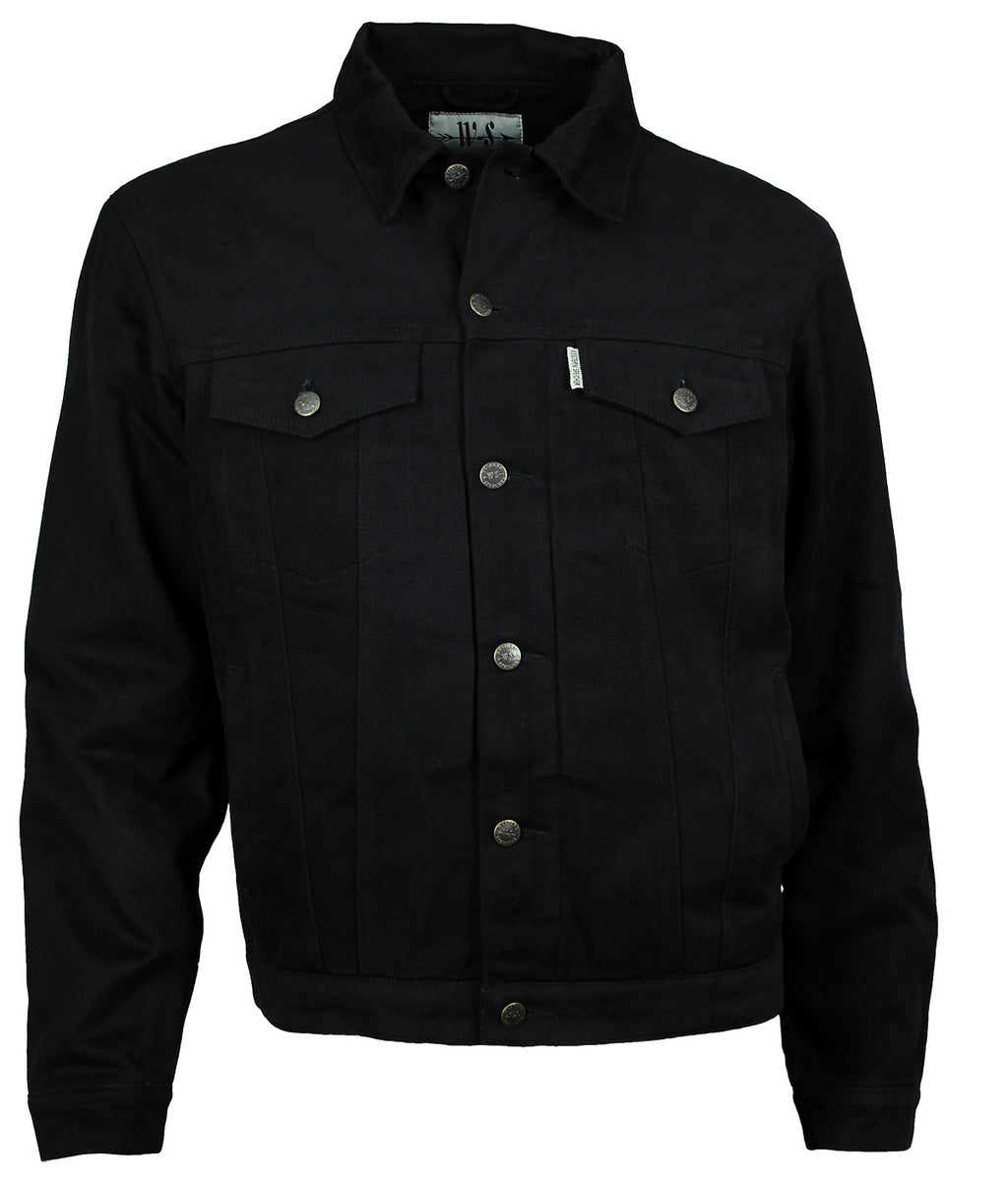 Winter Jeansjacke Denim Herren Jacke Fleece gefüttert schwarz S - 4XL