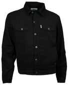 Winter Jeansjacke Denim Herren Jacke Fleece gefüttert schwarz S - 4XL