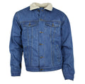 Winter Jeansjacke gefüttert Denim Herren Jacke Blau mit Teddyfutter S - 4XL