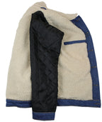 Winter Jeansjacke gefüttert Denim Herren Jacke Blau mit Teddyfutter S - 4XL