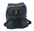 Jeans Rucksack Dunkelblau mit Kristall-Glassteinen – Strass Rucksack S22