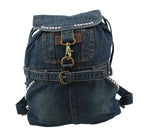 Jeans Rucksack Dunkelblau mit Kristall-Glassteinen – Strass Rucksack S22
