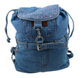Jeans Rucksack Blau mit Kristall-Glassteinen – Strass Rucksack S21