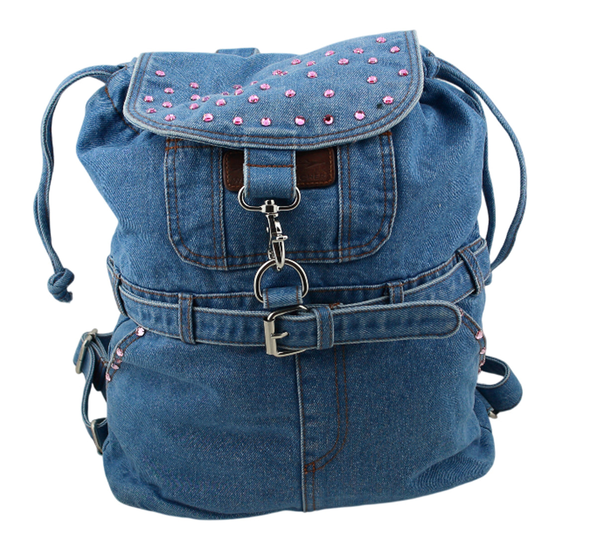 Jeans Rucksack Blau mit Kristall-Glassteinen – Strass Rucksack S21