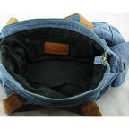 Jeanstasche Blau mit Kristall-Glassteinen – Schultertasche Strass C15