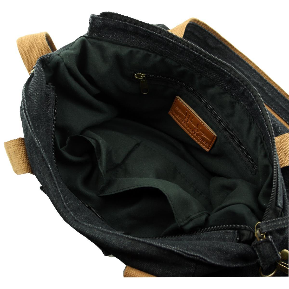 Jeanstasche Schwarz mit Kristall-Glassteinen – Schultertasche Strass C20