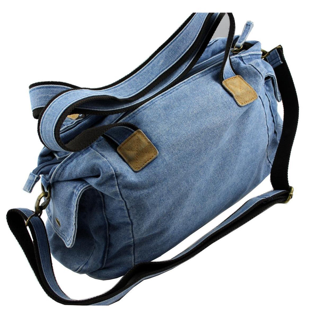 Jeanstasche Blau mit Kristall-Glassteinen – Schultertasche Strass C24
