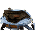 Jeanstasche Blau mit Kristall-Glassteinen – Schultertasche Strass C24