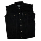 Jeansweste Herren Denim Biker Weste Kutte Fransen schwarz S - 4XL