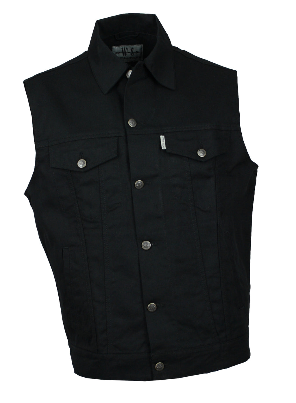 Jeansweste Herren Denim Light Biker Weste Kutte schwarz S - 5XL