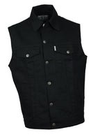 Jeansweste Herren Denim Light Biker Weste Kutte schwarz S - 5XL