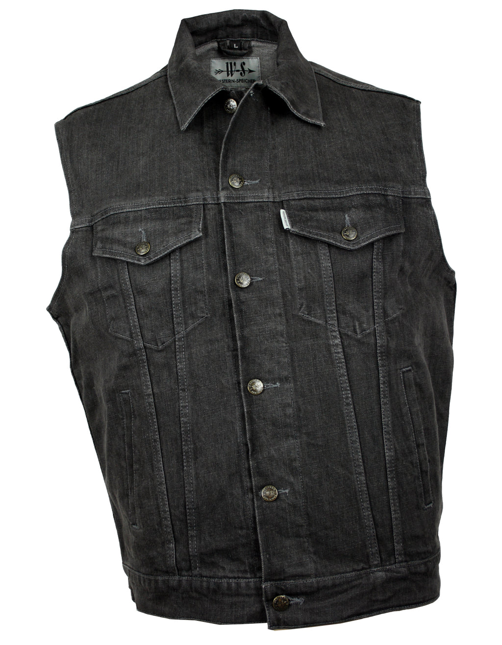 Jeansweste Herren Denim Biker Weste Kutte grau S - 4XL