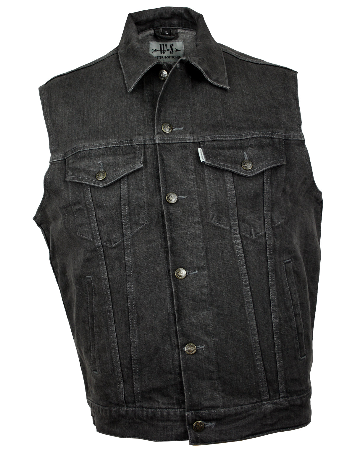 Jeansweste Herren Denim Biker Weste Kutte grau S - 4XL