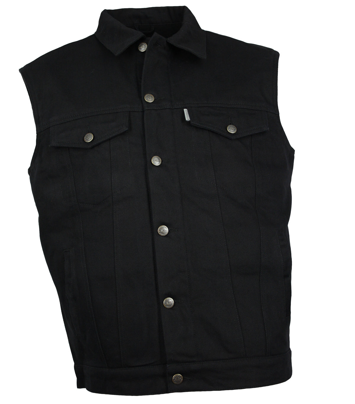Jeans Weste Winter Herren Denim Fleece gefüttert Biker Kutte schwarz S-4XL