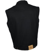 Jeans Weste Winter Herren Denim Fleece gefüttert Biker Kutte schwarz S-4XL