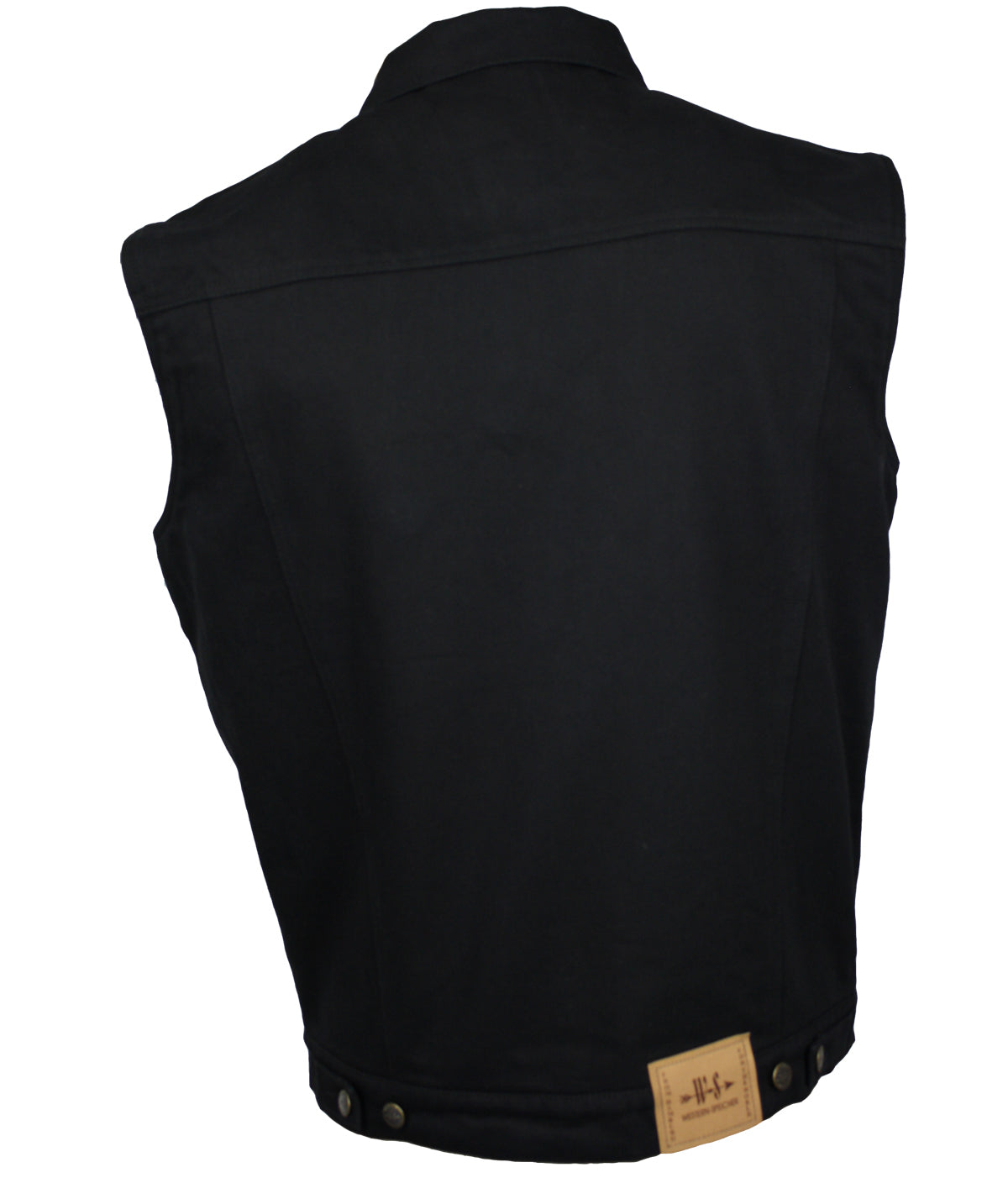 Jeans Weste Winter Herren Denim Fleece gefüttert Biker Kutte schwarz S-4XL