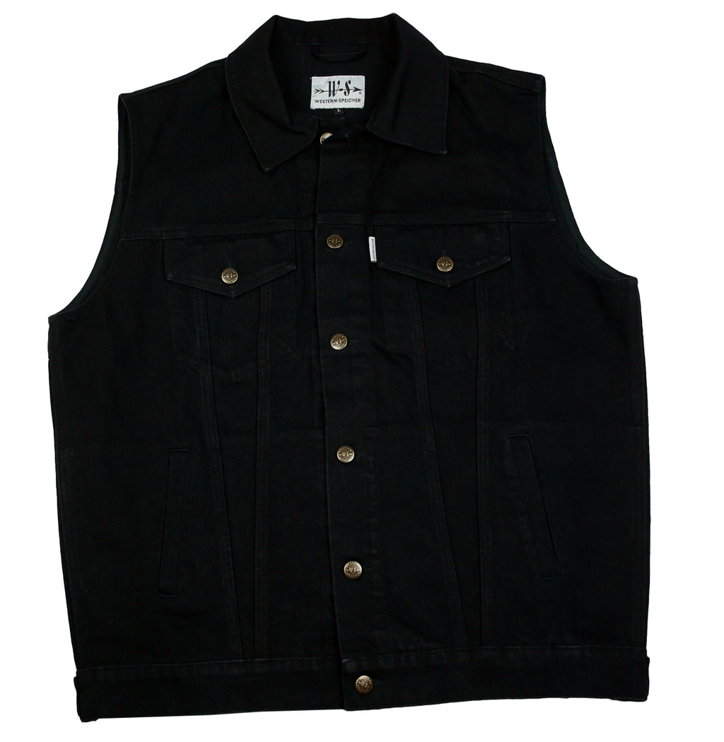 Jeansweste Bull Herren Denim Biker Weste Kutte schwarz S - 5XL